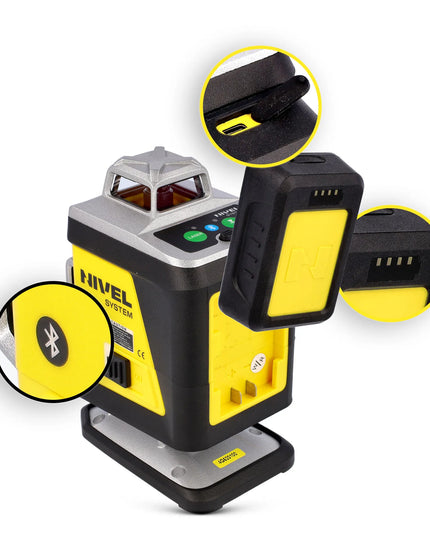 Kryžminis lazeris Nivel System CL4G žalias jutiklis stovas matuoklis RINKINYS