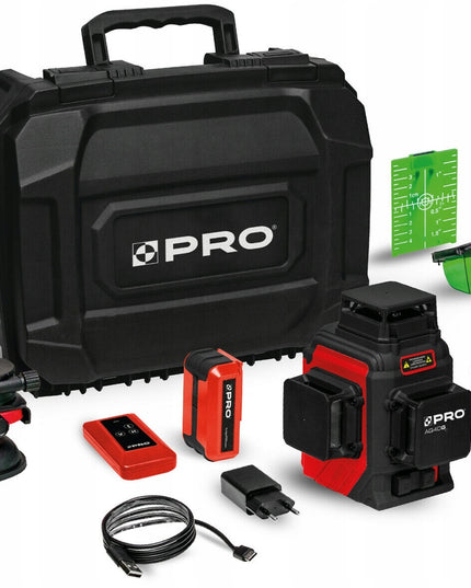 Kryžminis lazeris PRO AQ3DG daugialinijis 3D 3x360 žalias spindulys, „Plus“ rinkinys