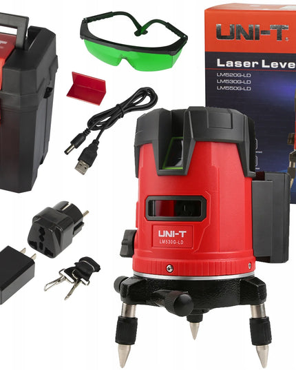 Kryžminis lazeris UNI-T LM530, 360° besisukantis lazerinis nivelyras su priedais