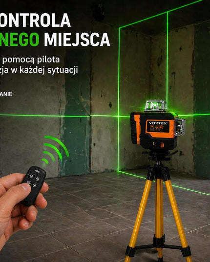 Kryžminis lazeris VORTEX VX9902 16 linijų 360° ŽALIAS + trikojis 2xAkumuliatorius