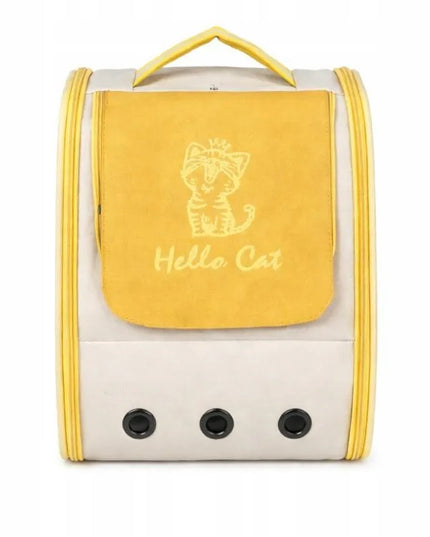 Kuprinė-krepšys katėms ir mažiems šunims HELLO CAT, geltona, iki 7,5 kg