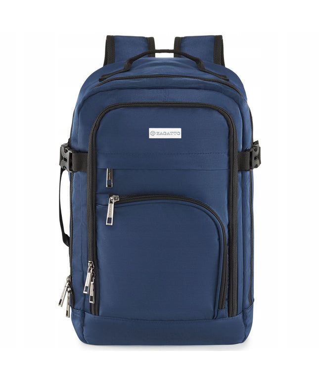 ZAGATTO tamsiai mėlyna kelioninė kuprinė lėktuvui 40x20x25 – rankinis bagažas Ryanair Wizzair