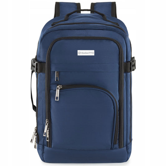 ZAGATTO tamsiai mėlyna kelioninė kuprinė lėktuvui 40x20x25 – rankinis bagažas Ryanair Wizzair