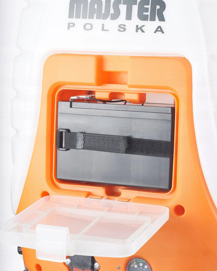 Kuprinio tipo elektrinis akumuliatorinis purkštuvas, 18 litrų talpos