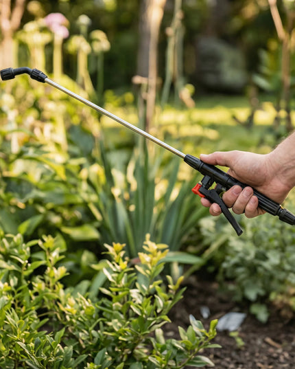 Kuprinis slėginis purkštuvas PRO 16L su ilga 100 cm lanka
