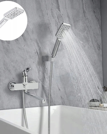 Kvadratinė dušo galvutė Terra Home EKO, 3 funkcijų, chromuota, taupanti vandenį