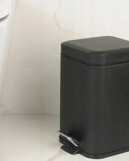 Kvadratinė vonios šiukšliadėžė Yoka Home MUTI, 3 l, matinė juoda