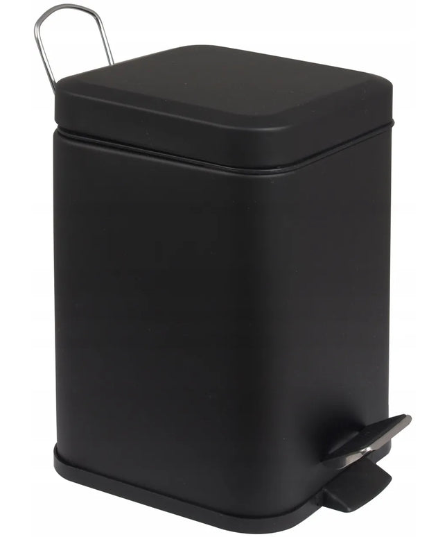 Kvadratinė vonios šiukšliadėžė Yoka Home MUTI, 3 l, matinė juoda