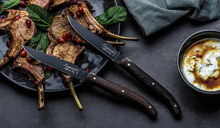 Laguiole Luxury Line – 6 kepsnių peilių rinkinys, afrikinio wenge medienos rankenos, dovanų dėžutėje