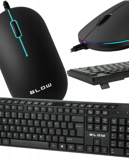 Laidinės klaviatūros ir pelės rinkinys BLOW Work Harmony, ergonomiškas, juodas, USB
