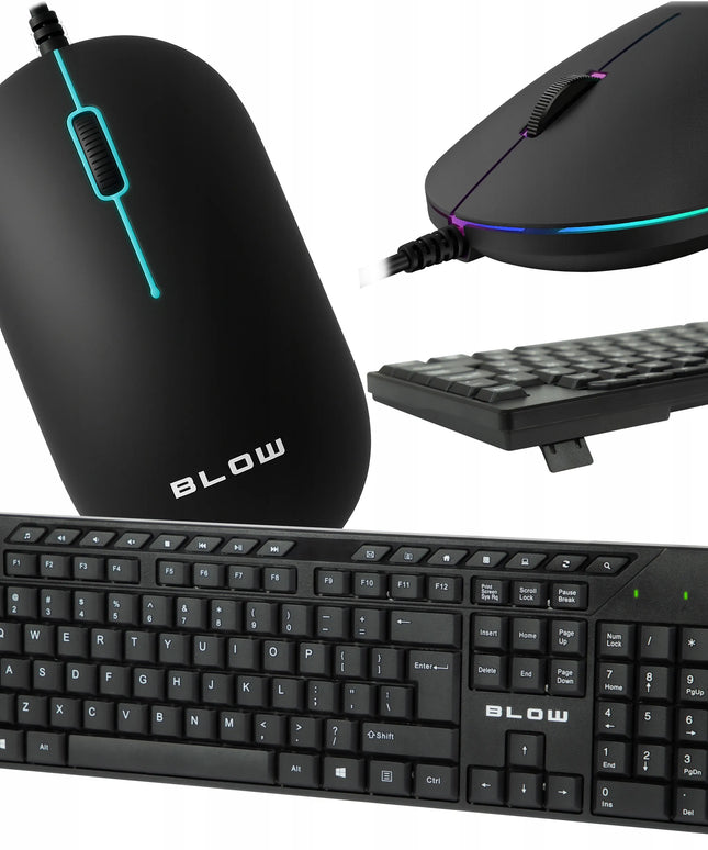 Laidinės klaviatūros ir pelės rinkinys BLOW Work Harmony, ergonomiškas, juodas, USB