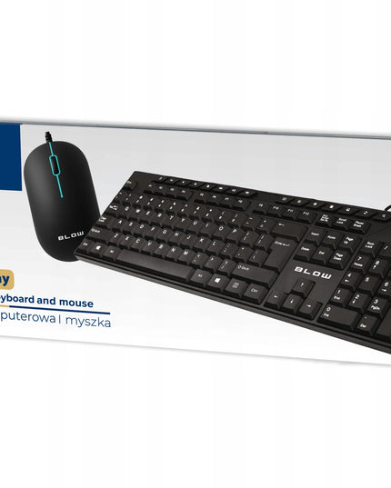 Laidinės klaviatūros ir pelės rinkinys BLOW Work Harmony, ergonomiškas, juodas, USB