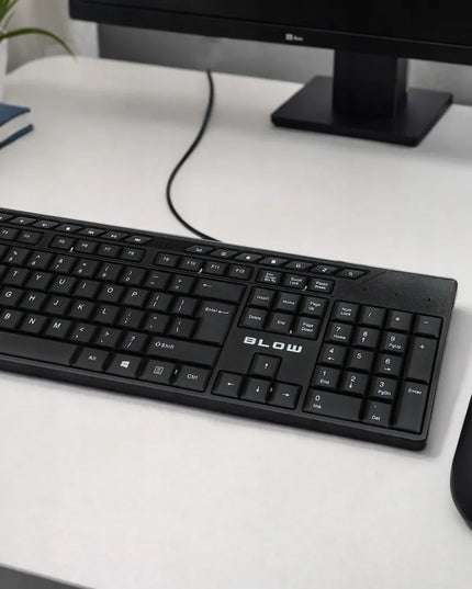 Laidinės klaviatūros ir pelės rinkinys BLOW Work Harmony, ergonomiškas, juodas, USB