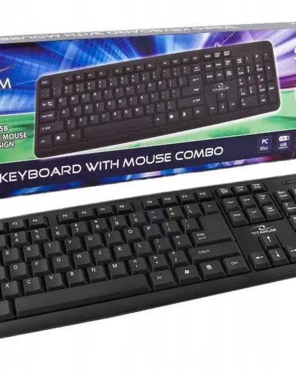 Laidinis klaviatūros ir pelės rinkinys, tylus, USB