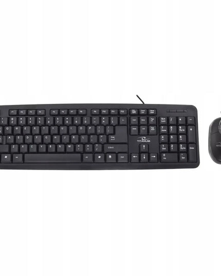 Laidinis kompiuterio rinkinys Titanum TK106: klaviatūra ir pelė, USB, juoda