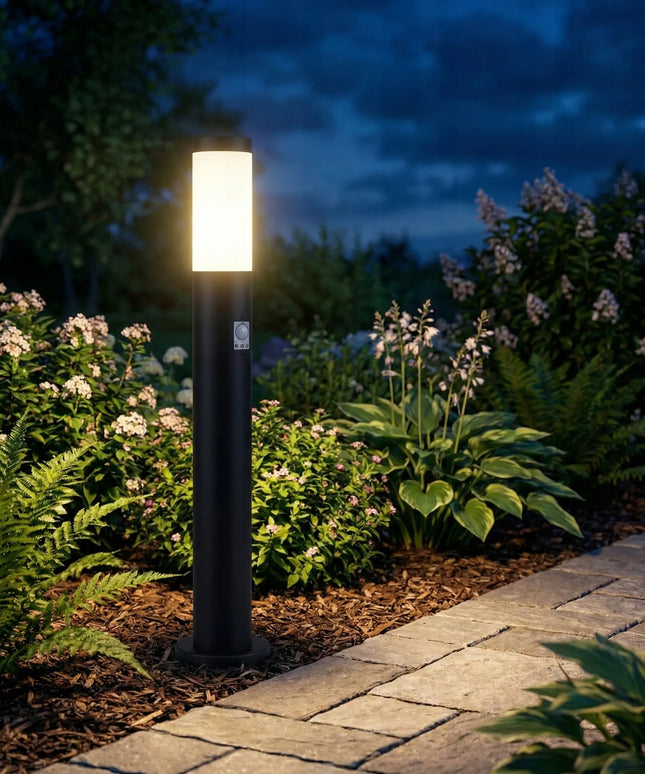 Laisvai pastatomas sodo šviestuvas stulpas Manila 65cm su judesio jutikliu E27 LED