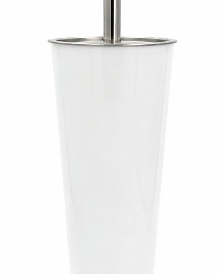 Laisvai pastatomas WC šepetys CMI Tuba, nerūdijantis plienas, baltas, 37,5 cm