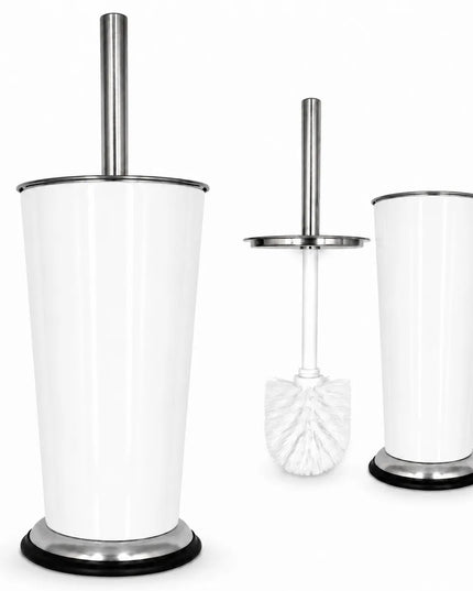 Laisvai pastatomas WC šepetys CMI Tuba, nerūdijantis plienas, baltas, 37,5 cm