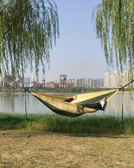 Patvarus nešiojamas nailoninis lauko hamakas su karabinais ir virvėmis iki 226 kg | Kelionėms, kiemui, stovyklavimui, žygiams