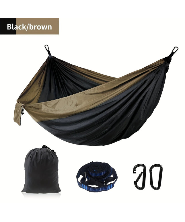 Patvarus nešiojamas nailoninis lauko hamakas su karabinais ir virvėmis iki 226 kg | Kelionėms, kiemui, stovyklavimui, žygiams