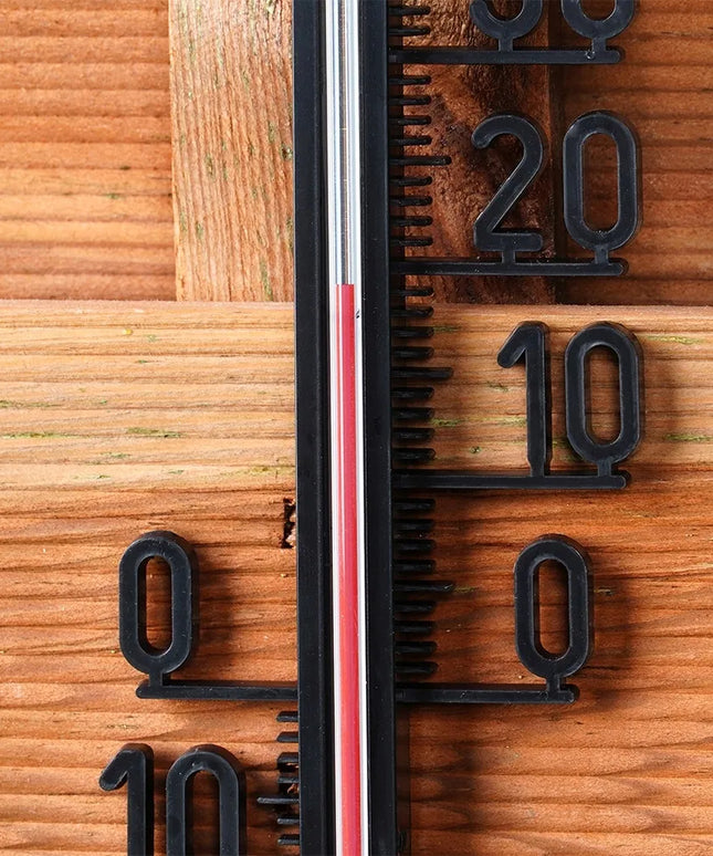 Lauko ir vidaus termometras sodui didelis juodas 27cm VILDE
