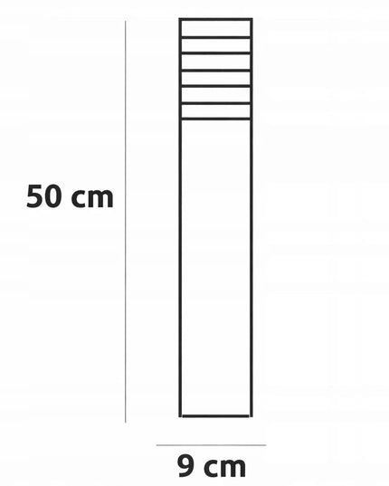 Lauko LED sodo šviestuvas pastatomas stulpas 230V E27 IP44 50cm