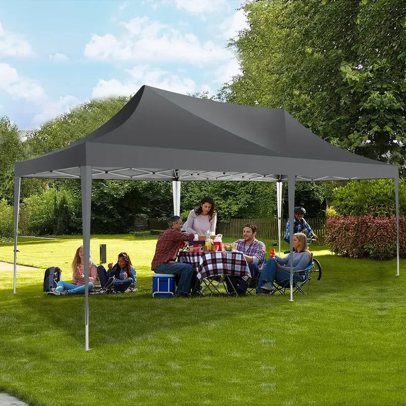 Lauko palapinė paviljonas 3x6 m su sienelėmis, juodas vestuvinis baldakimas, lengvai surenkama stovyklavimo ir sodo pavėsinė TOOLUCK