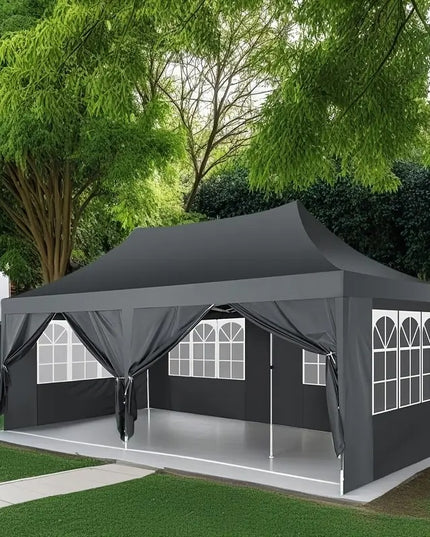 Lauko palapinė paviljonas 3x6 m su sienelėmis, mėlyna pavėsinė sodui, vestuvėms ir vakarėliams TOOLUCK