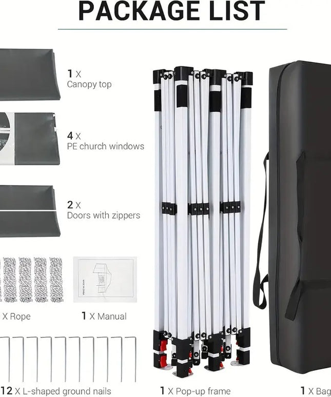 Lauko palapinė paviljonas 3x6 m su sienelėmis, mėlyna pavėsinė sodui, vestuvėms ir vakarėliams TOOLUCK