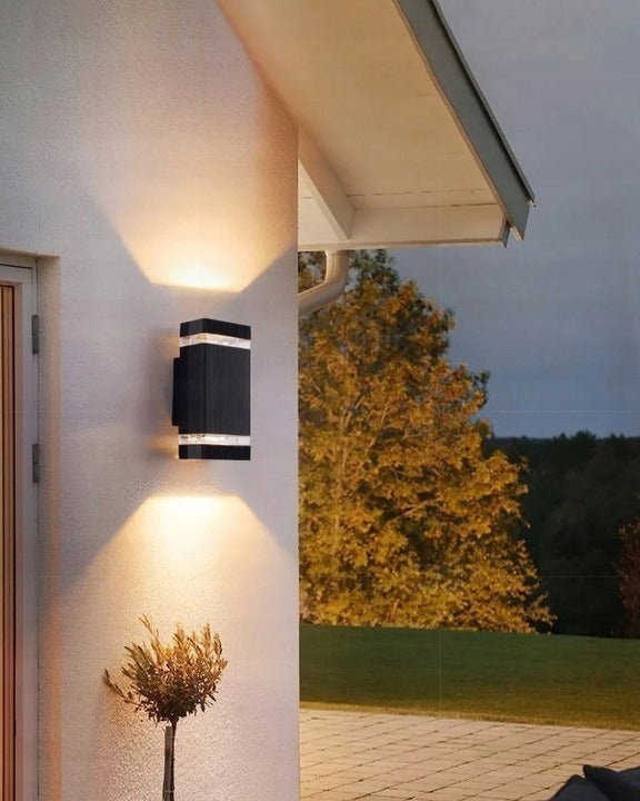 Lauko sieninis šviestuvas GU10 LED, atsparus vandeniui, moderniam fasadui