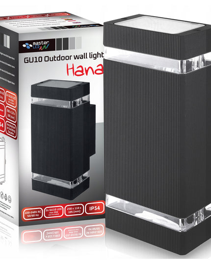Lauko sieninis šviestuvas GU10 LED, atsparus vandeniui, moderniam fasadui