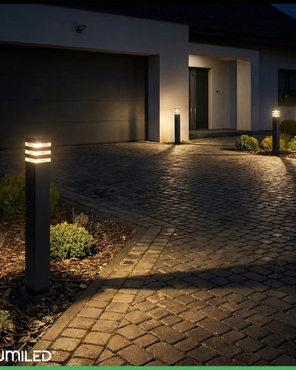 Lauko sodo šviestuvas stulpelis E27 LED šviestuvo korpusas 80cm aliumininis