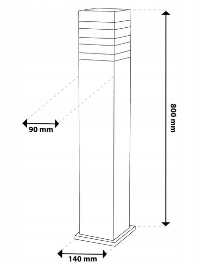 Lauko sodo šviestuvas stulpelis E27 LED šviestuvo korpusas 80cm aliumininis