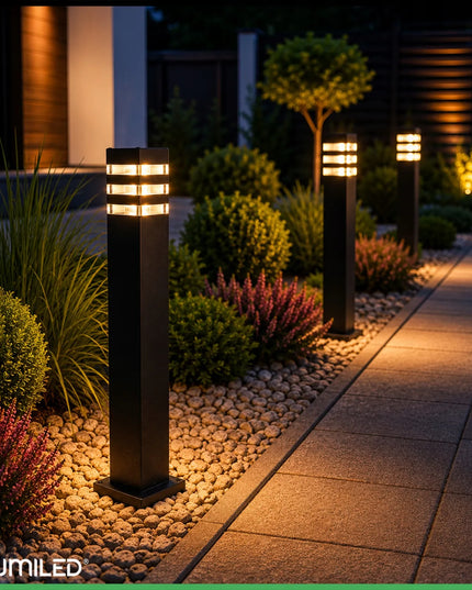 Lauko sodo šviestuvas stulpelis E27 LED šviestuvo korpusas 80cm aliumininis