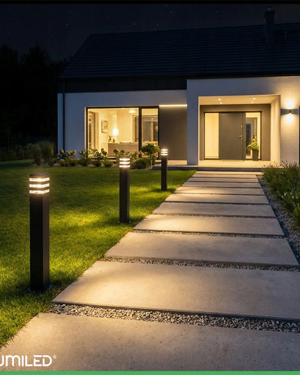 Lauko sodo šviestuvas stulpelis E27 LED šviestuvo korpusas 80cm aliumininis