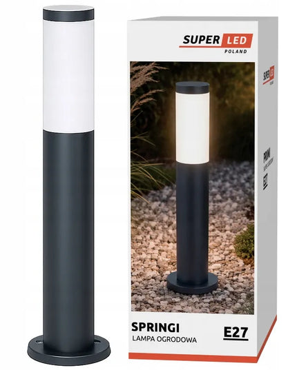 Lauko šviestuvas pastatomas stulpas 45 cm E27 juodas