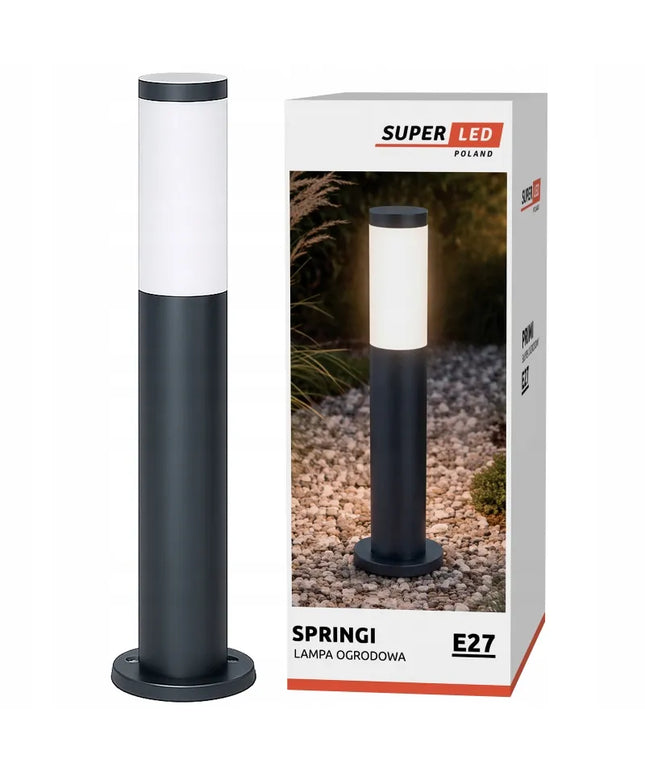Lauko šviestuvas pastatomas stulpas 45 cm E27 juodas