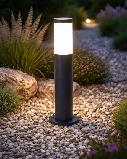Lauko šviestuvas pastatomas stulpas 45 cm E27 juodas
