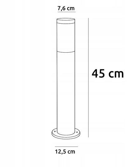 Lauko šviestuvas pastatomas stulpas 45 cm E27 juodas