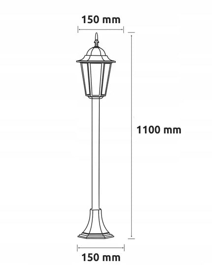 Lauko šviestuvas pastatomas stulpas žibintas E27 LED 110cm Retro aliuminis