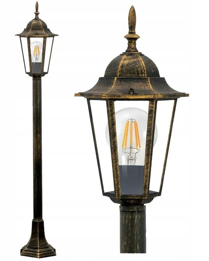 Lauko šviestuvas pastatomas stulpas žibintas E27 LED 110cm Retro aliuminis
