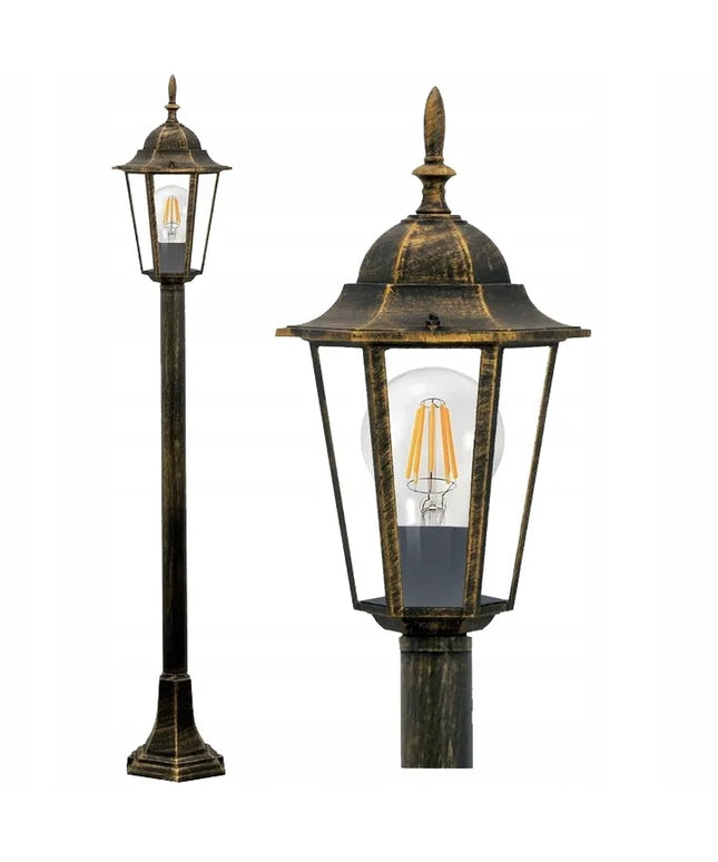 Lauko šviestuvas pastatomas stulpas žibintas E27 LED 110cm Retro aliuminis