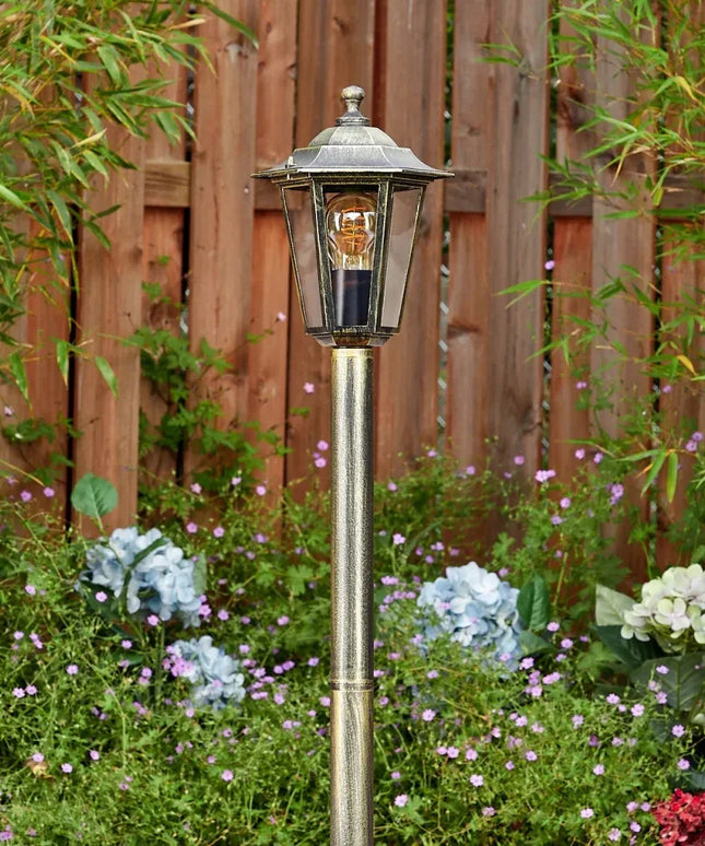 Lauko šviestuvas pastatomas stulpas žibintas E27 LED 110cm Retro aliuminis