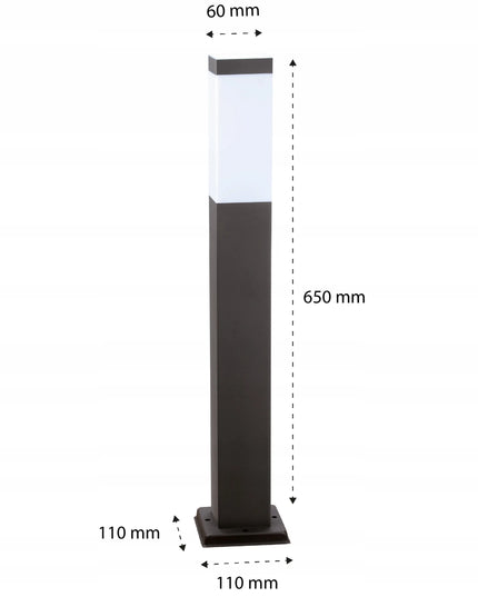 Lauko šviestuvas stovintis stulpas 65cm išorinis E27 LED juodas