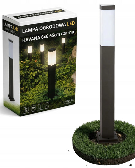 Lauko šviestuvas stovintis stulpas 65cm išorinis E27 LED juodas
