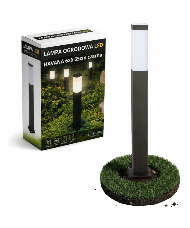 Lauko šviestuvas stovintis stulpas 65cm išorinis E27 LED juodas