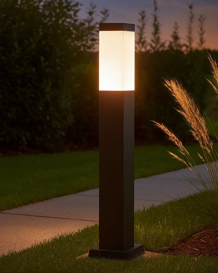 Lauko šviestuvas stovintis stulpas 65cm išorinis E27 LED juodas