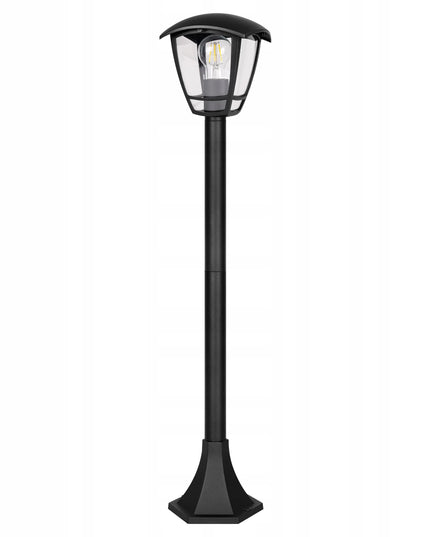 Lauko šviestuvas stovintis stulpas E27 93 cm išorinis LED juodas ŽIBINTAS