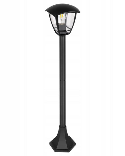 Lauko šviestuvas stovintis stulpas E27 93 cm išorinis LED juodas ŽIBINTAS
