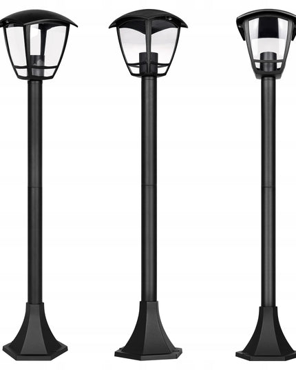 Lauko šviestuvas stovintis stulpas E27 93 cm išorinis LED juodas ŽIBINTAS